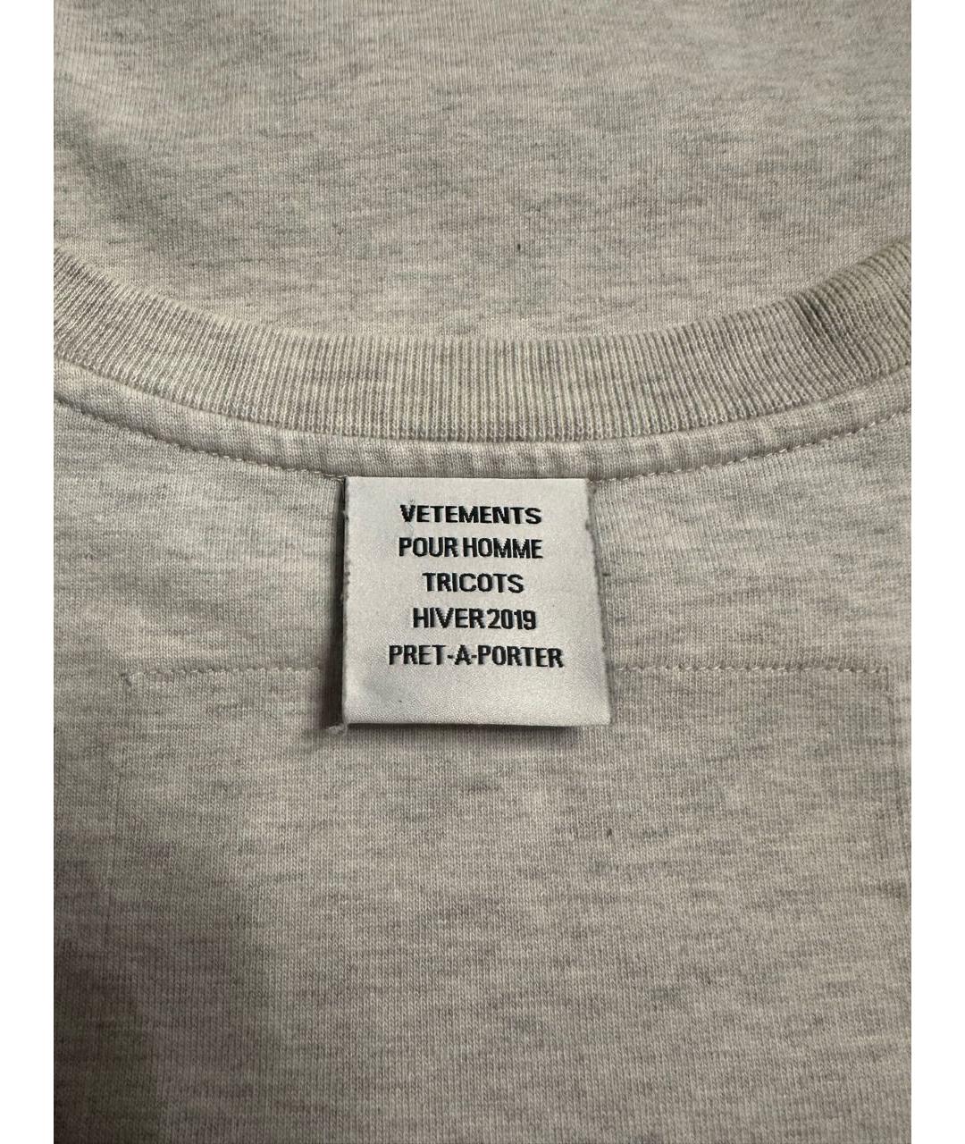 VETEMENTS Бежевая хлопковая футболка, фото 5