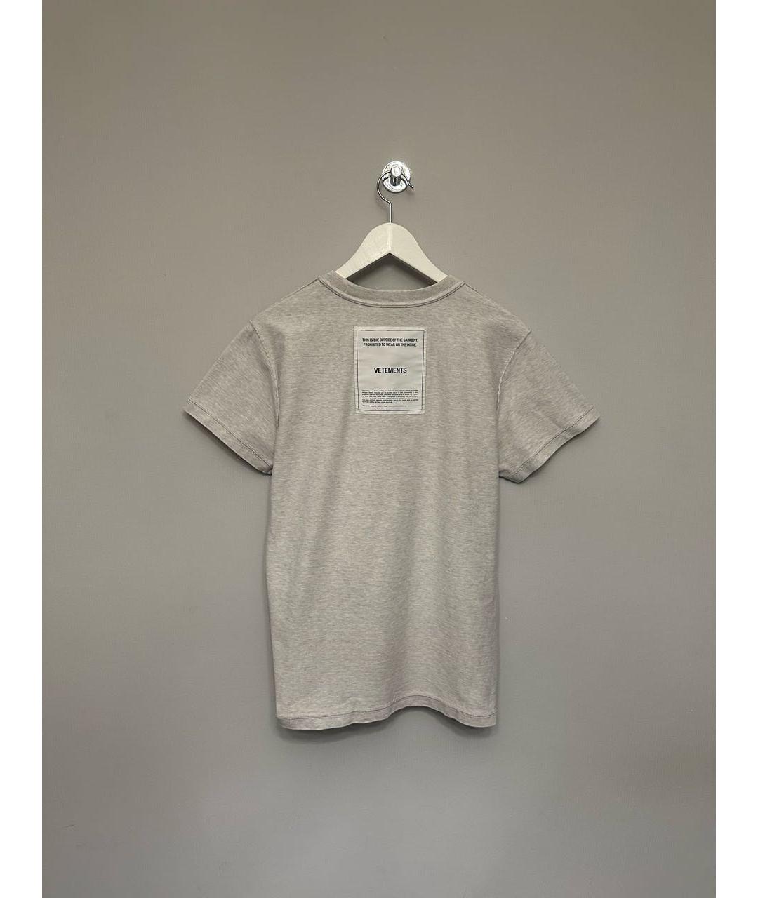 VETEMENTS Бежевая хлопковая футболка, фото 2