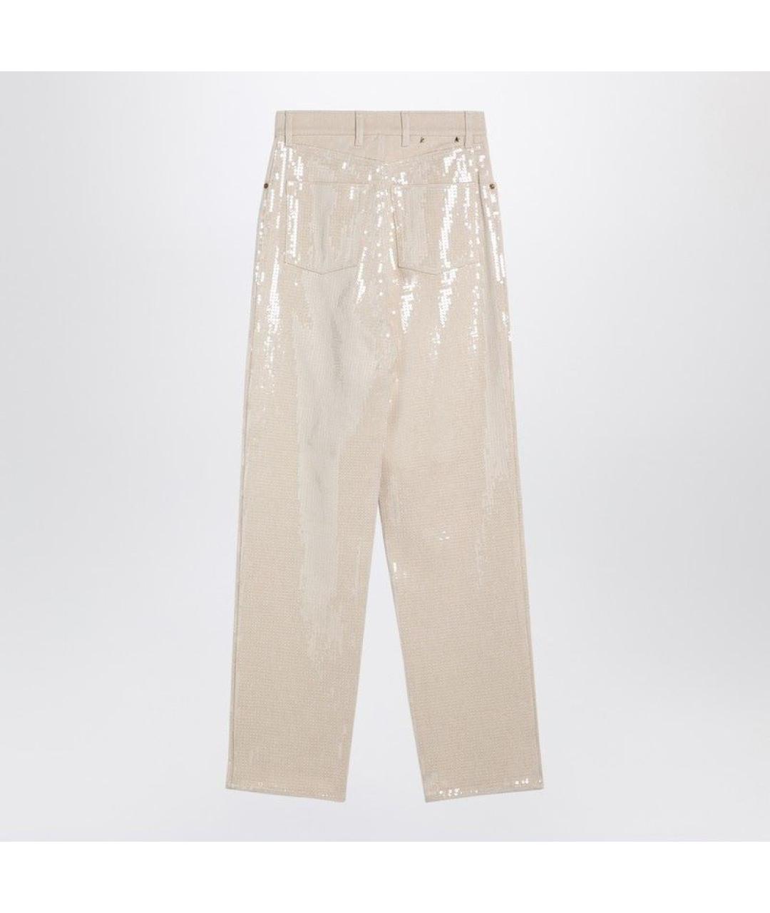 GOLDEN GOOSE DELUXE BRAND Бежевые хлопковые прямые джинсы, фото 2