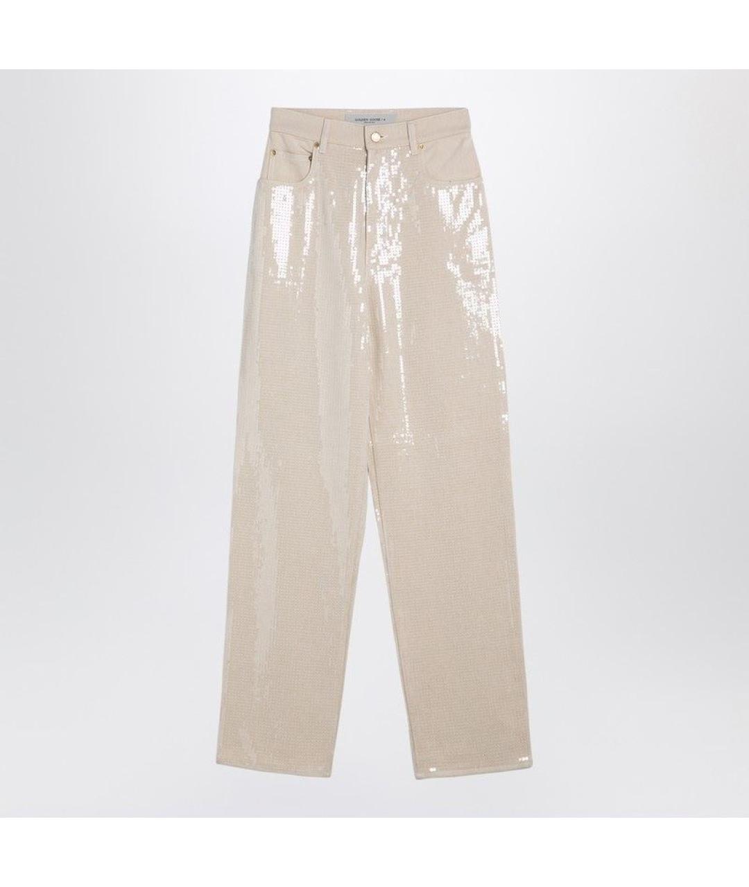 GOLDEN GOOSE DELUXE BRAND Бежевые хлопковые прямые джинсы, фото 3
