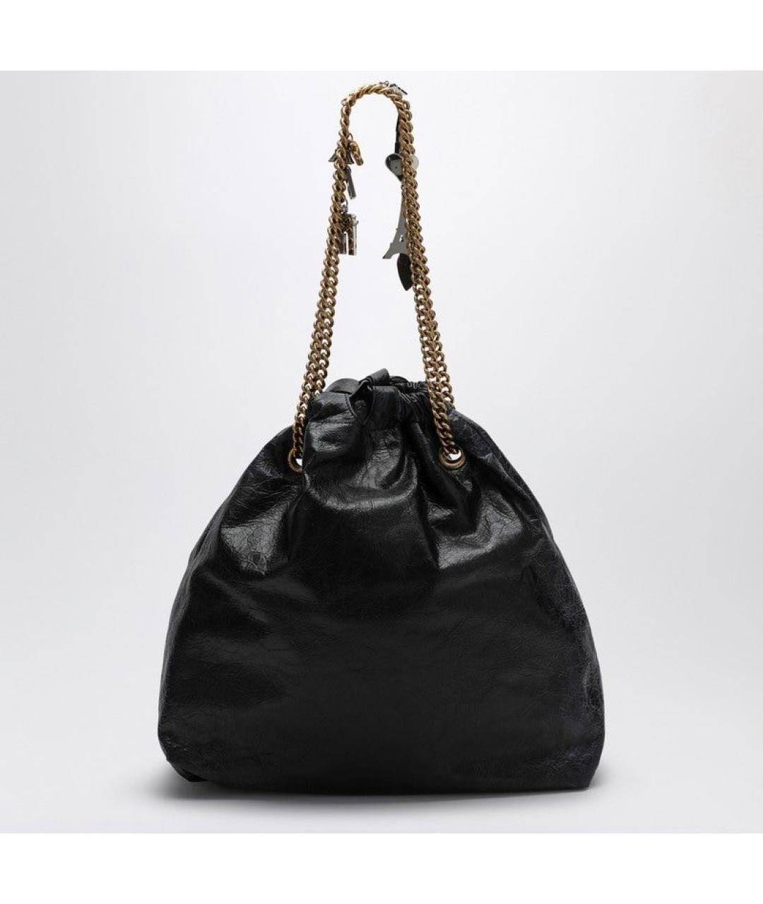 BALENCIAGA Черная кожаная сумка тоут, фото 3