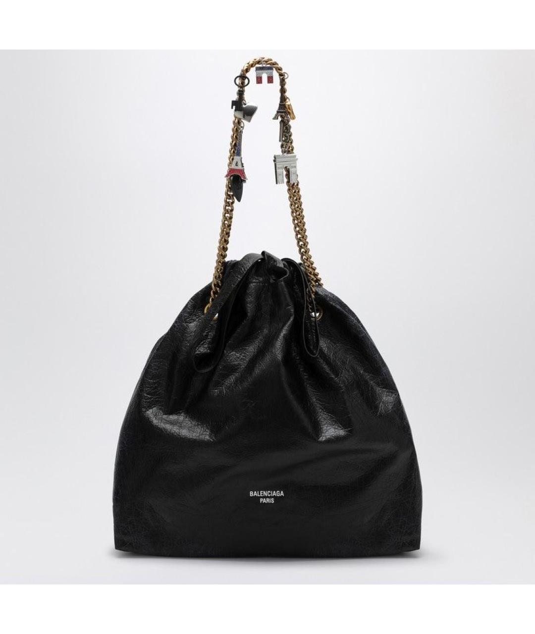 BALENCIAGA Черная кожаная сумка тоут, фото 6