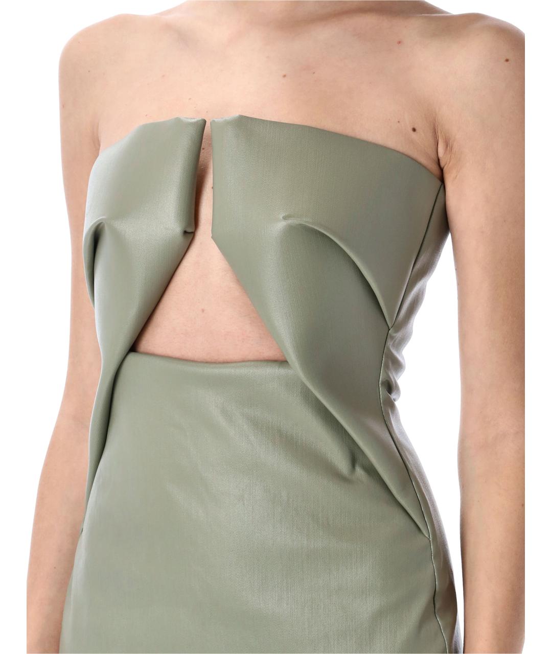 RICK OWENS Зеленые хлопковое платье, фото 3