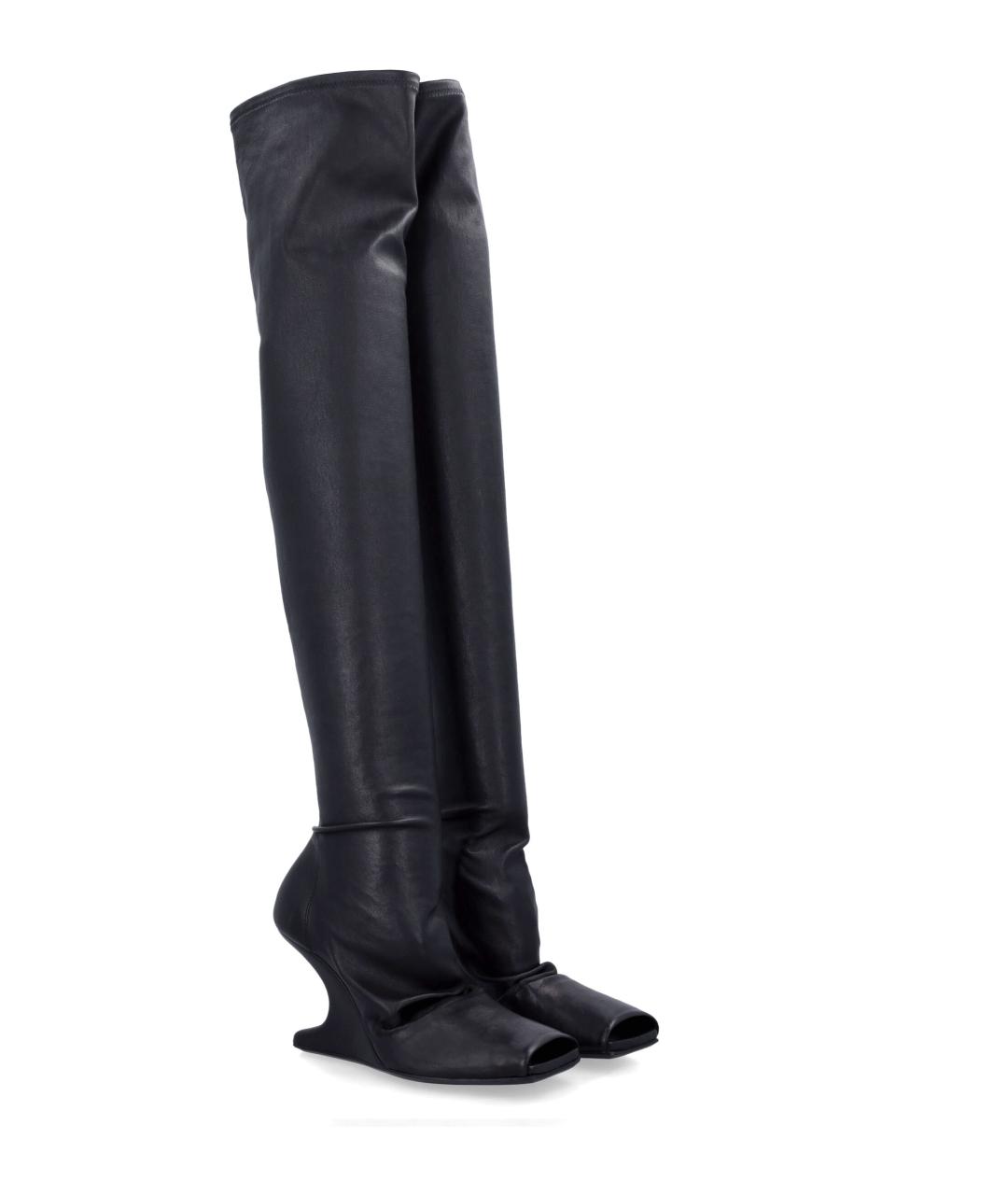 RICK OWENS Черные кожаные ботинки, фото 2