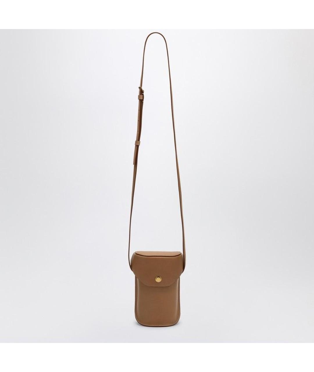 SAINT LAURENT Бежевая кожаная сумка на плечо, фото 6