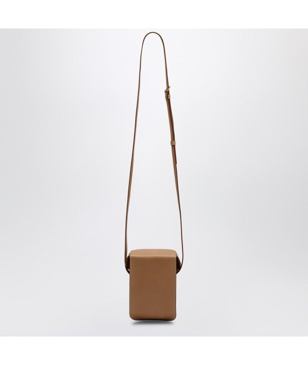SAINT LAURENT Бежевая кожаная сумка на плечо, фото 3