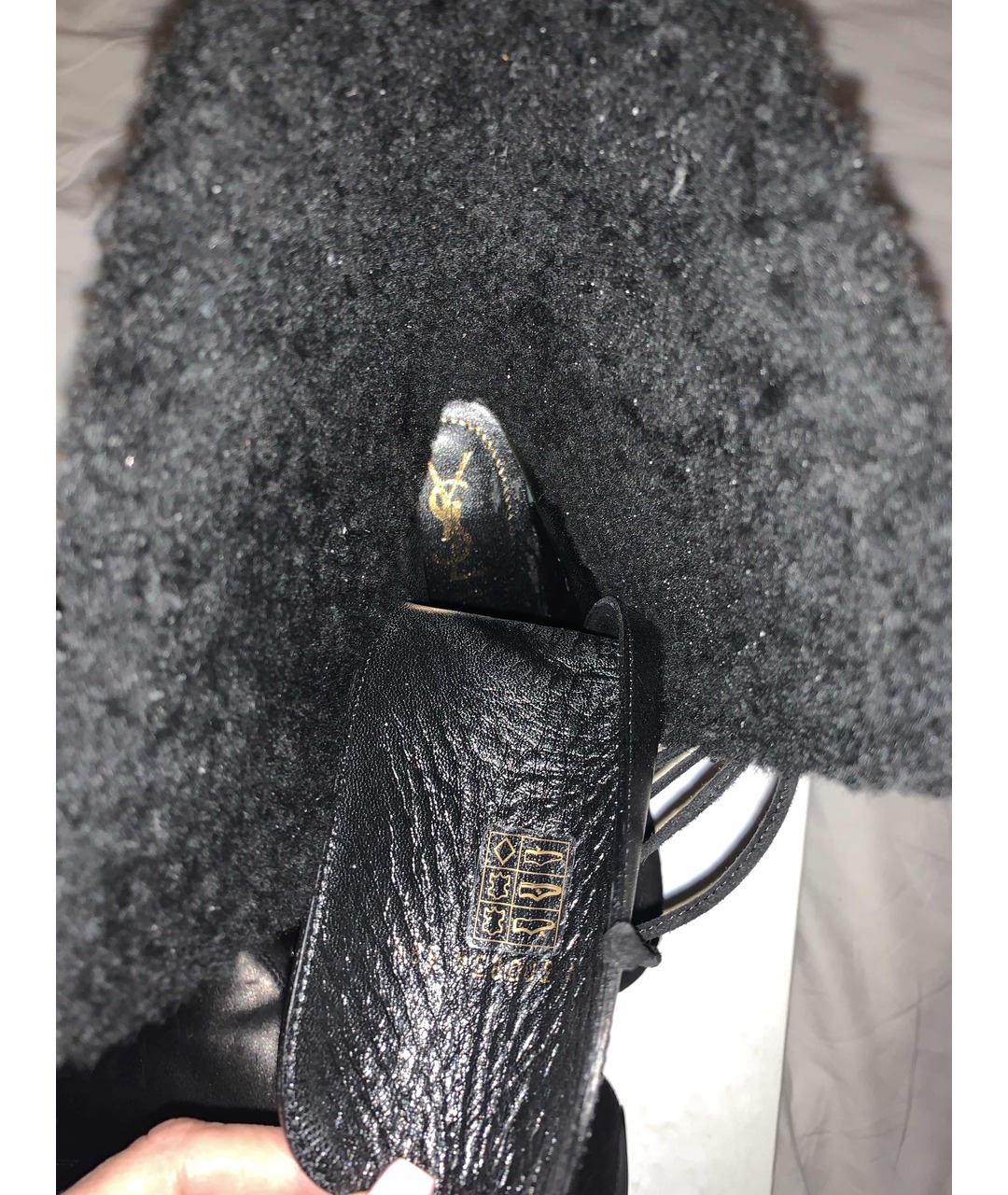 YVES SAINT LAURENT VINTAGE Черные кожаные сапоги, фото 6