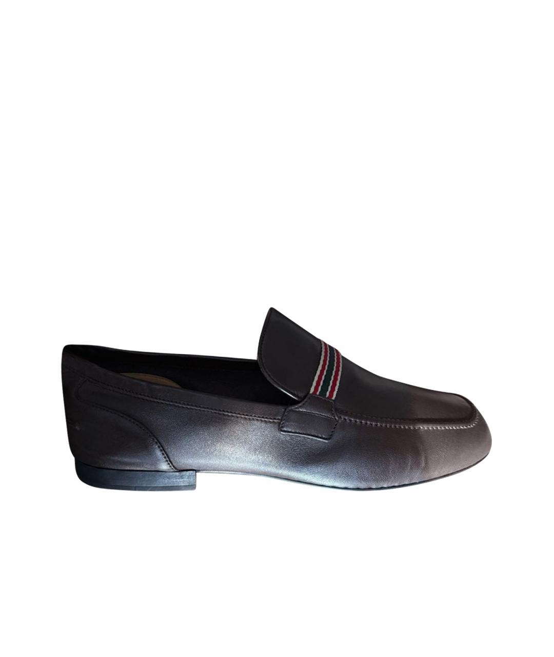 GUCCI Коричневые кожаные лоферы, фото 1