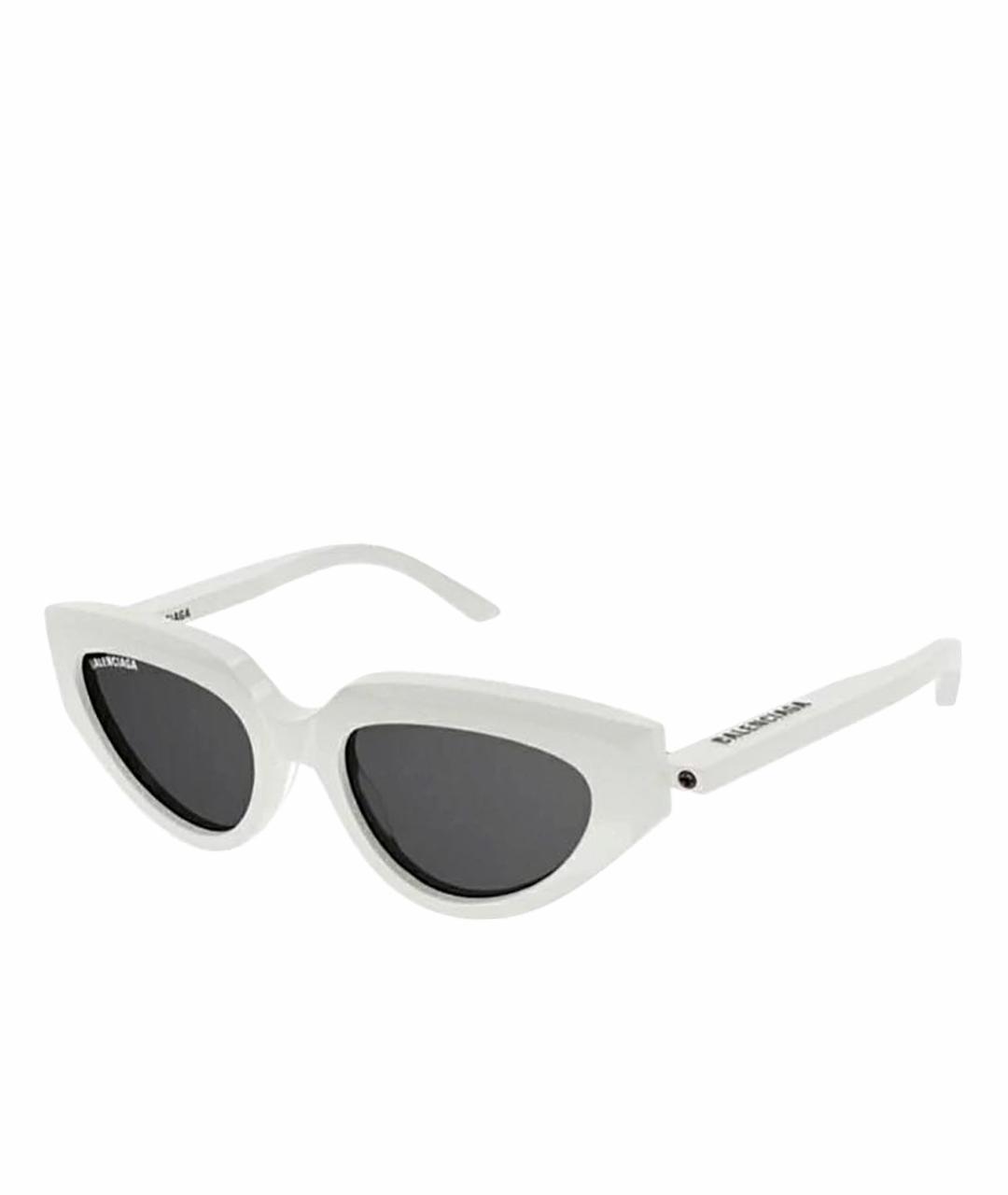 BALENCIAGA Белые пластиковые солнцезащитные очки, фото 1