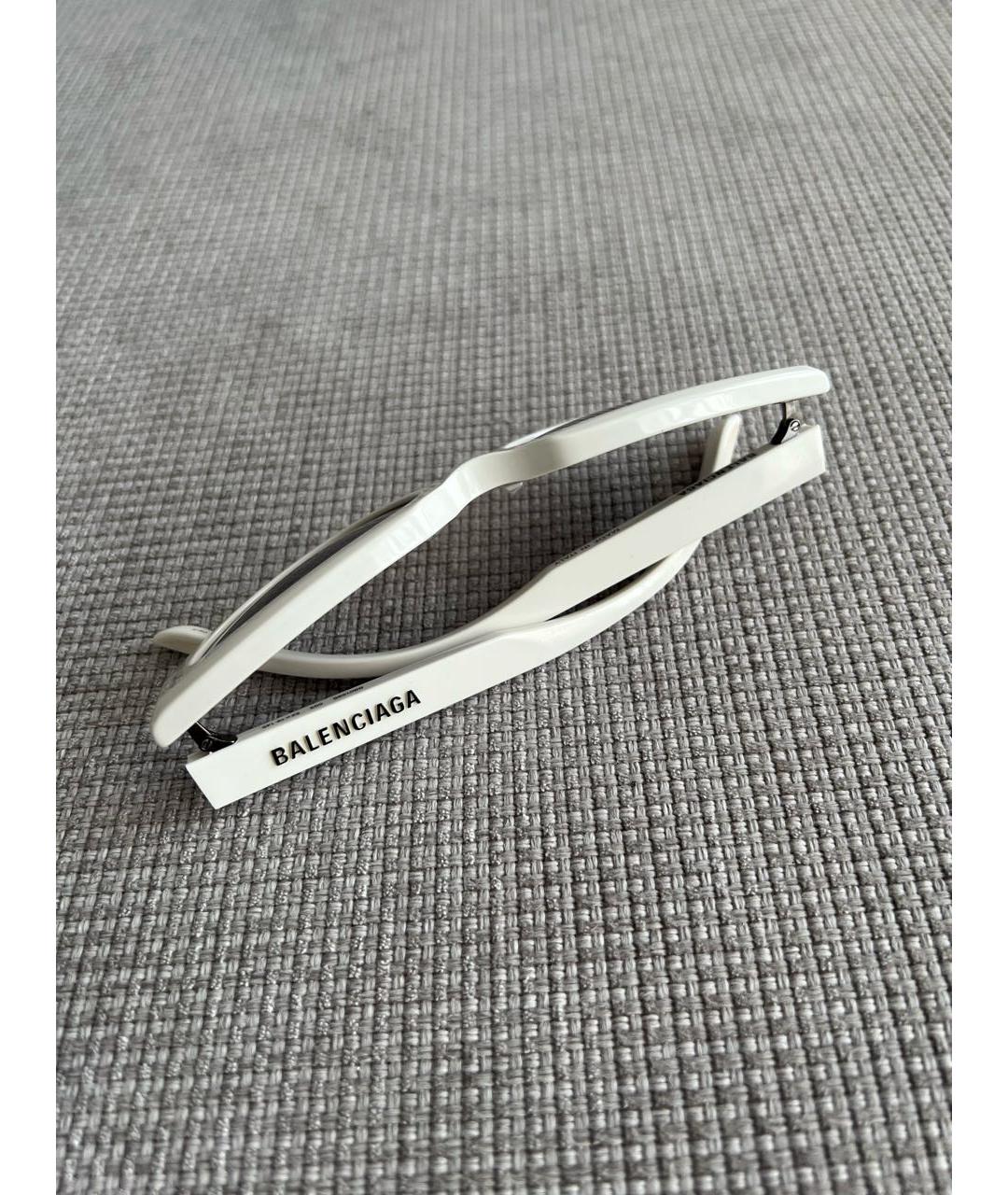 BALENCIAGA Белые пластиковые солнцезащитные очки, фото 4
