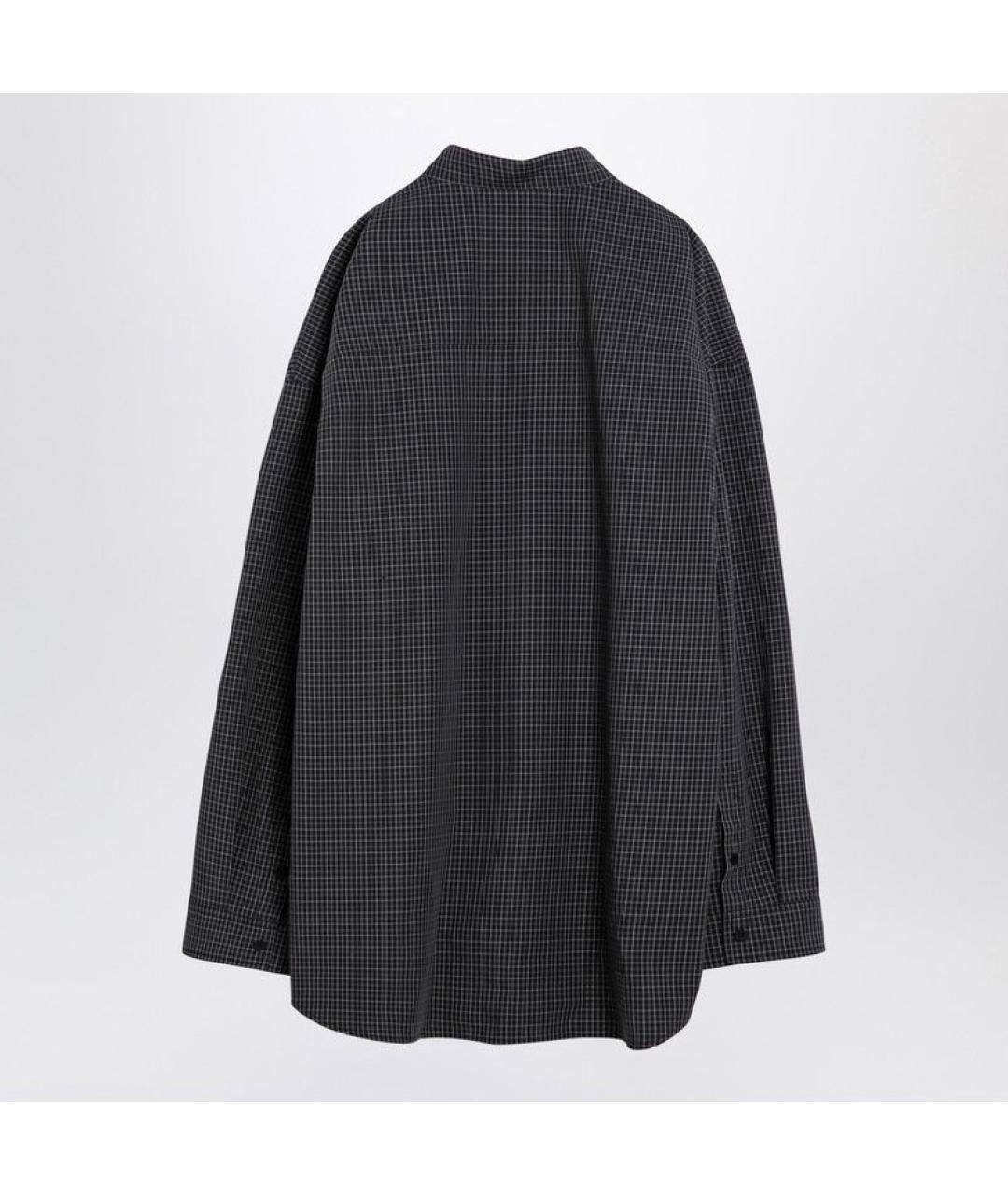BALENCIAGA Черная хлопковая кэжуал рубашка, фото 2
