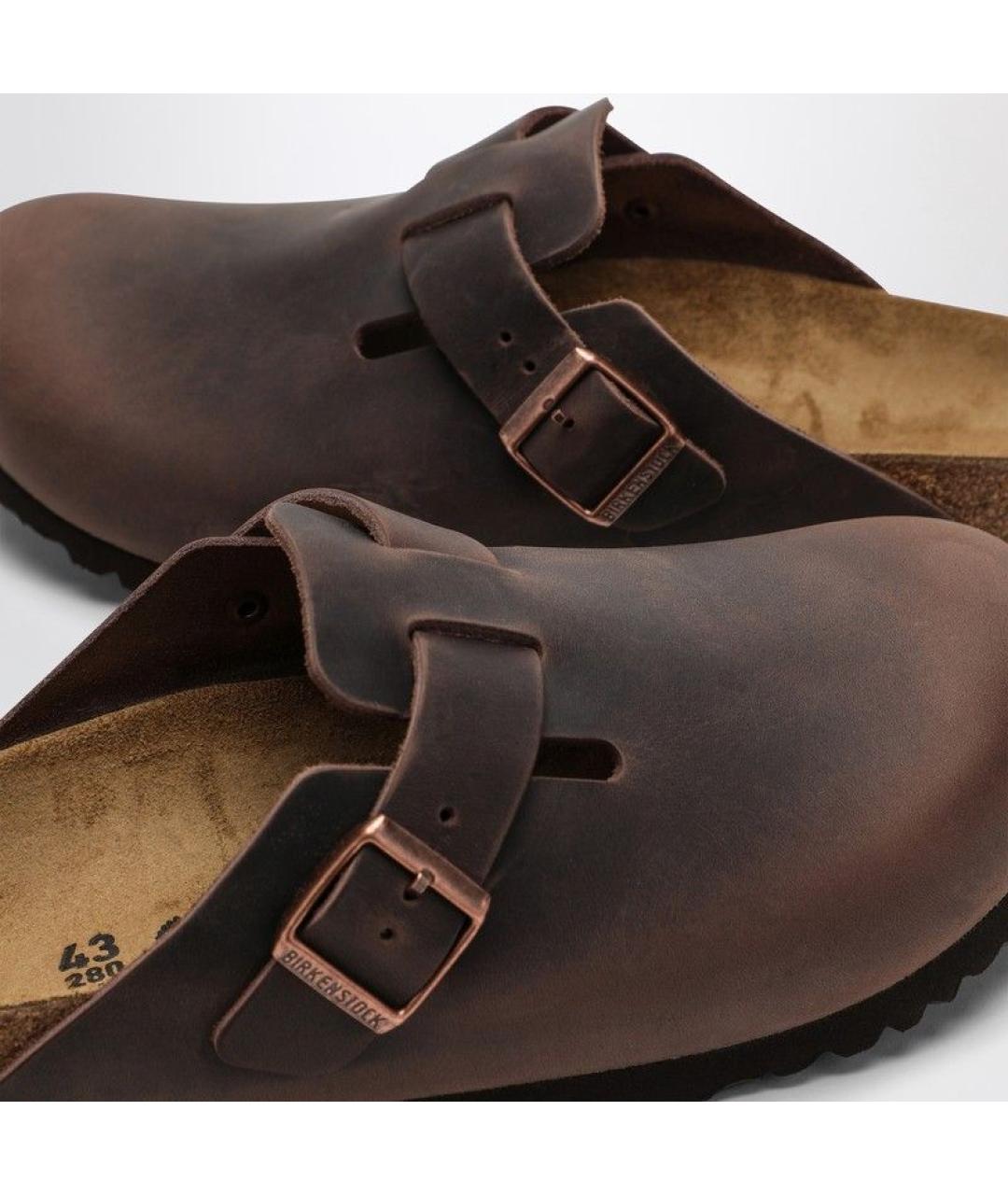BIRKENSTOCK Коричневые кожаные сандалии, фото 5