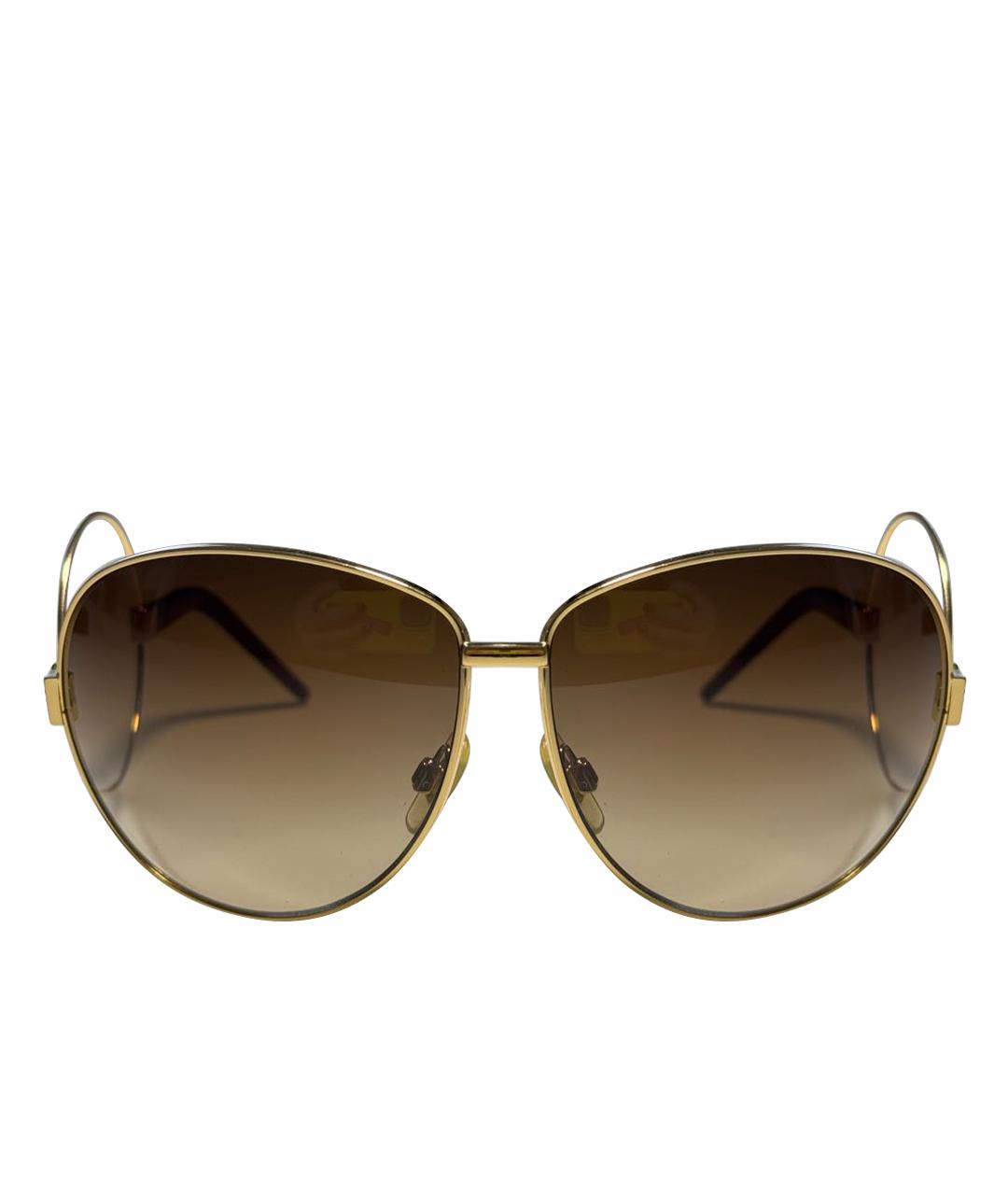 DOLCE&GABBANA Золотые металлические солнцезащитные очки, фото 1