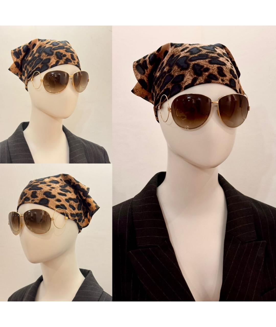 DOLCE&GABBANA Золотые металлические солнцезащитные очки, фото 8