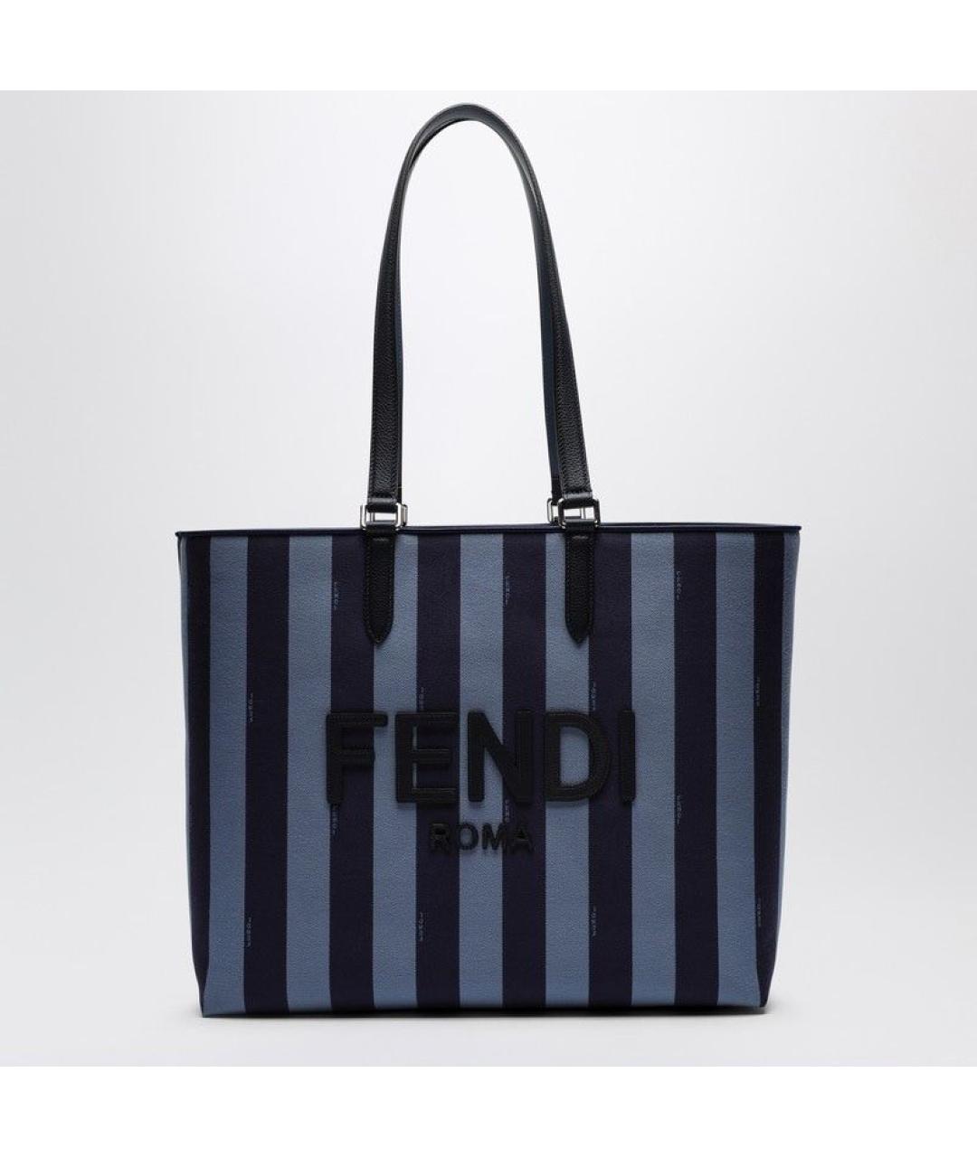 FENDI Синяя тканевая сумка тоут, фото 3