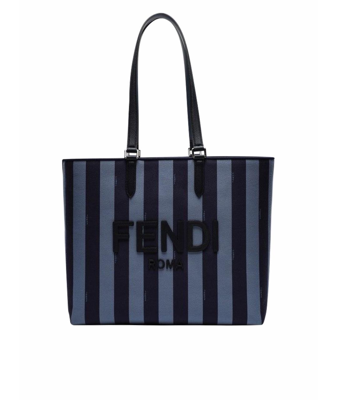 FENDI Синяя тканевая сумка тоут, фото 1