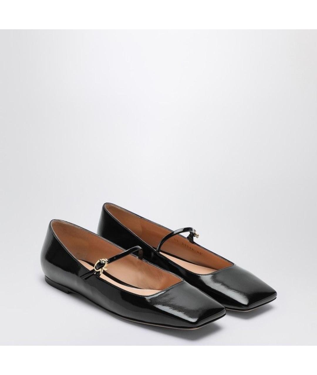 GIANVITO ROSSI Черные кожаные балетки, фото 2