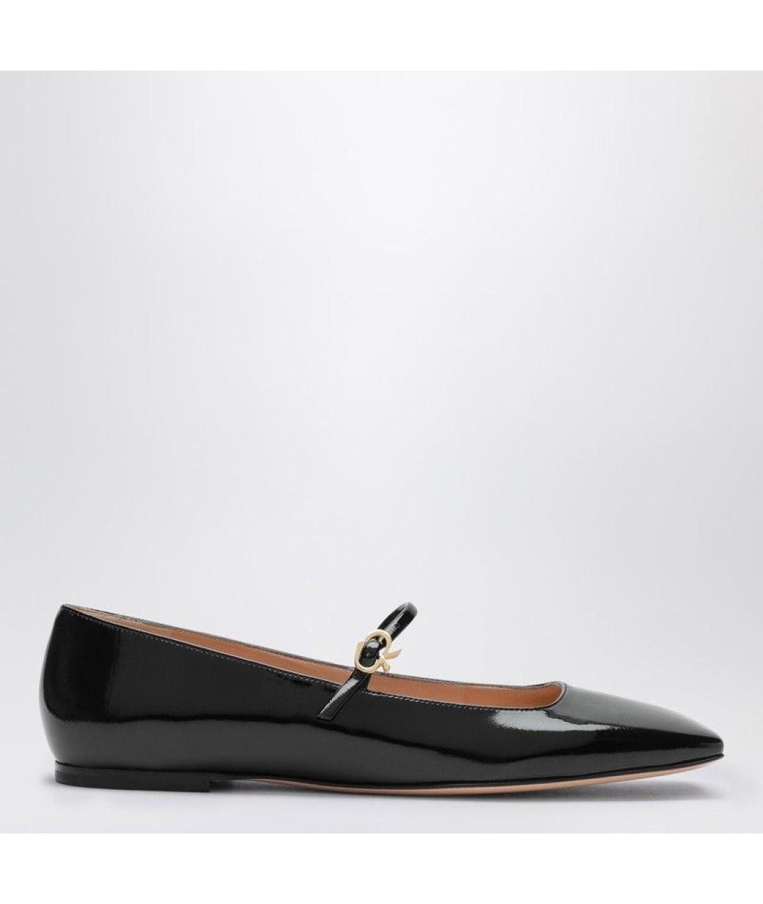 GIANVITO ROSSI Черные кожаные балетки, фото 6