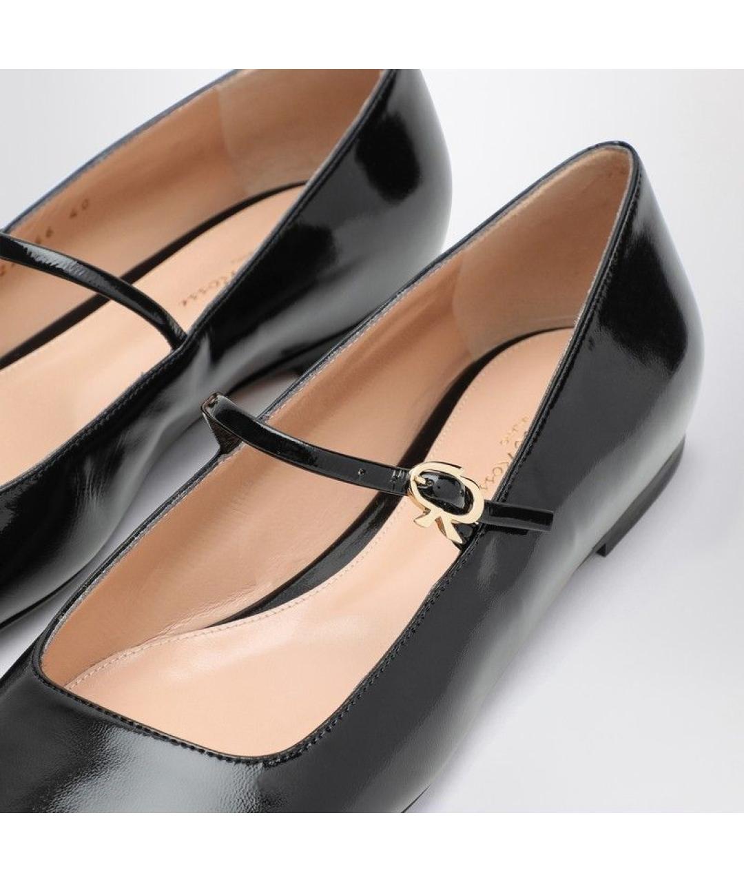 GIANVITO ROSSI Черные кожаные балетки, фото 5
