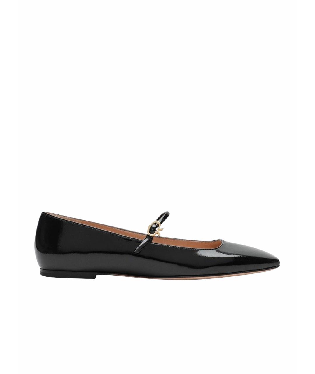 GIANVITO ROSSI Черные кожаные балетки, фото 1