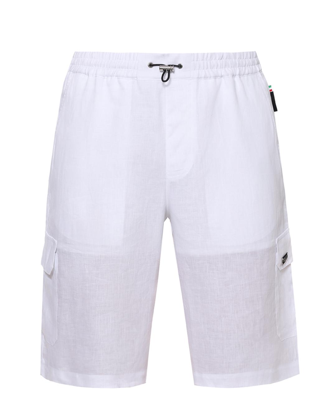 PHILIPP PLEIN Белые льняные шорты, фото 1