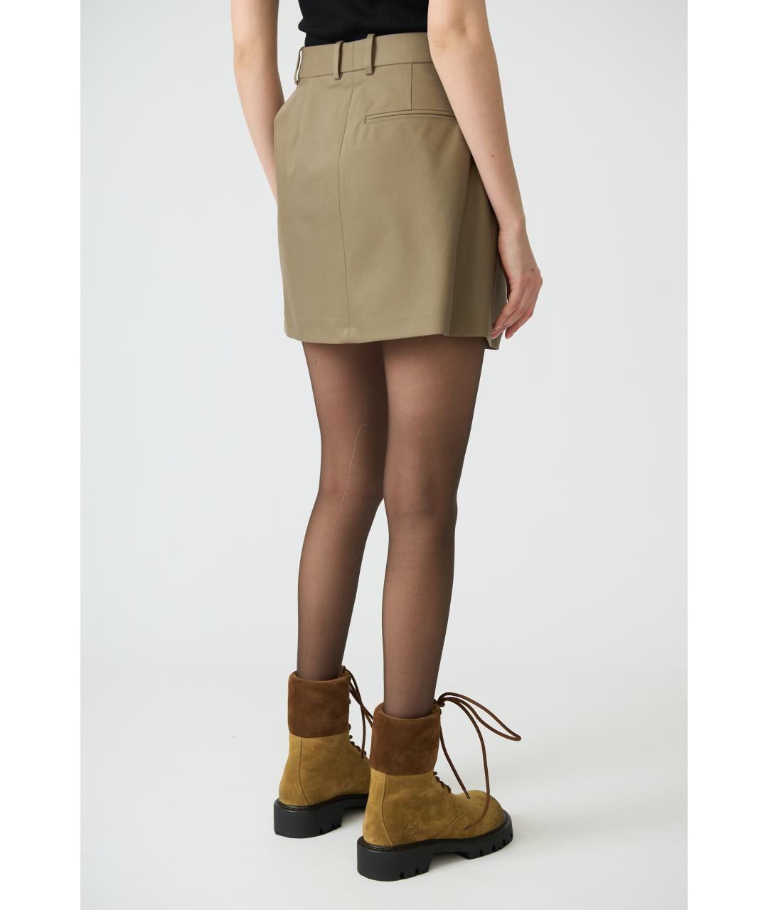 LOEWE Хаки хлопковая юбка мини, фото 6