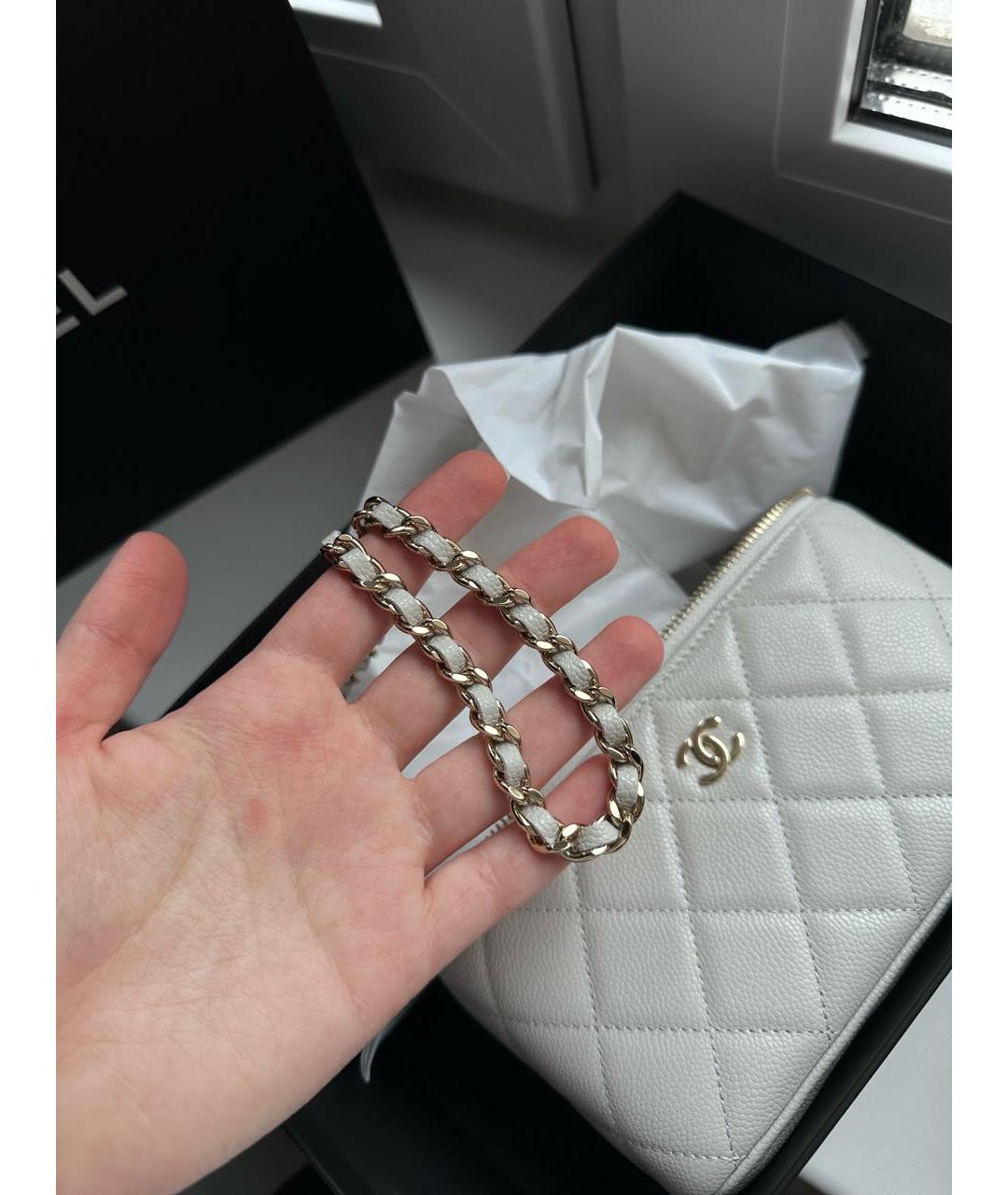 CHANEL Серая кожаная сумка через плечо, фото 8