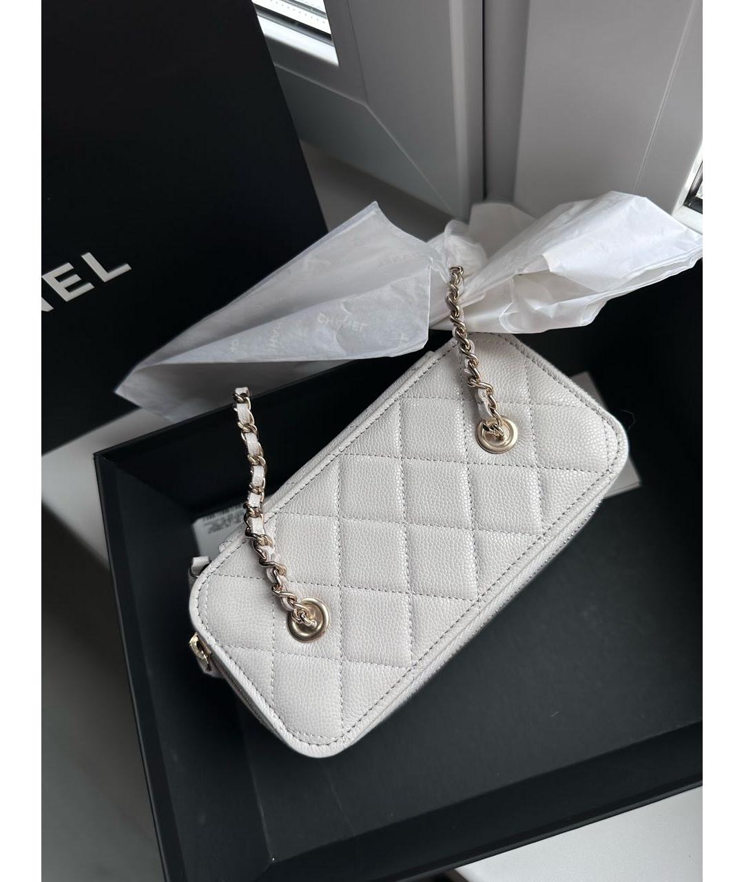 CHANEL Серая кожаная сумка через плечо, фото 3