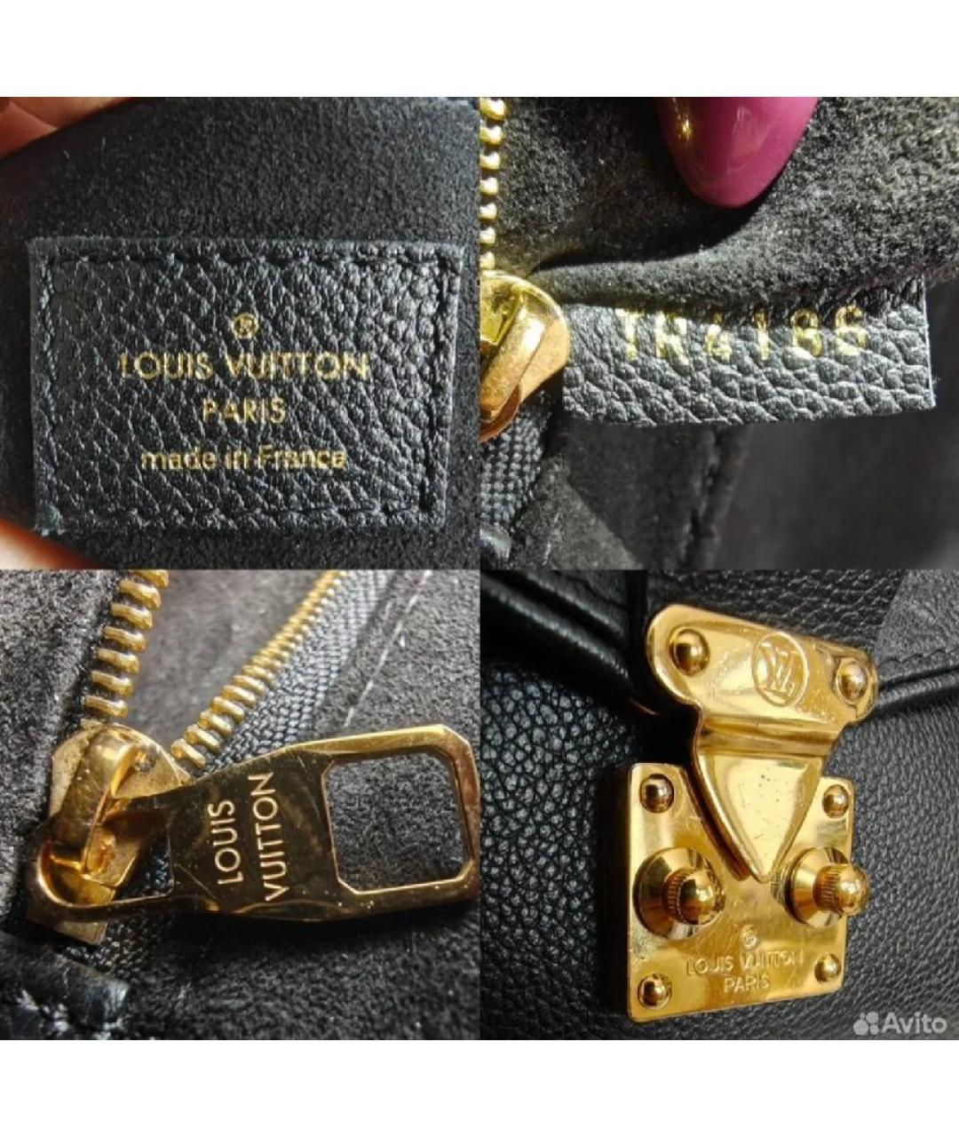 LOUIS VUITTON Черная кожаная сумка через плечо, фото 5