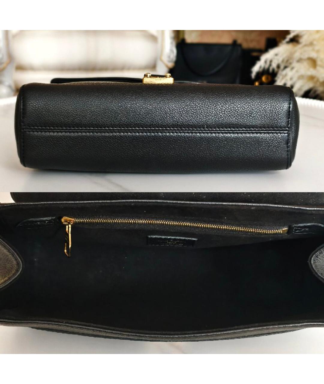 LOUIS VUITTON Черная кожаная сумка через плечо, фото 7