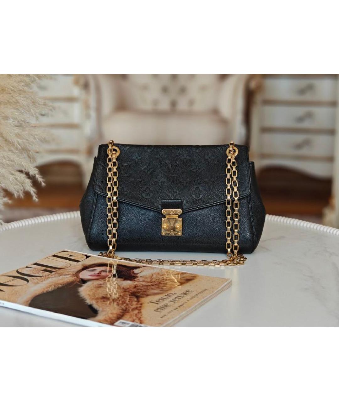 LOUIS VUITTON Черная кожаная сумка через плечо, фото 8