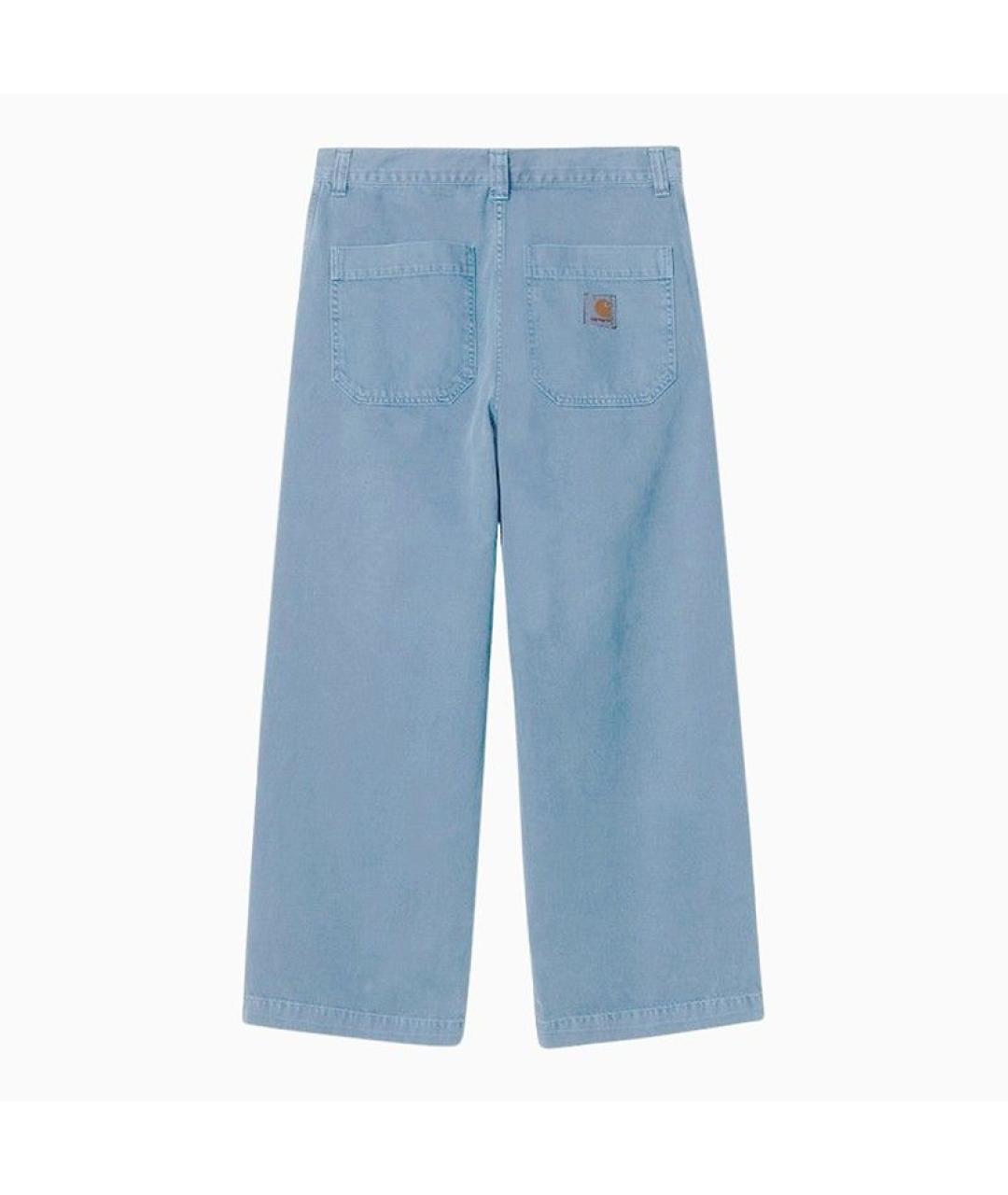 CARHARTT WIP Голубые хлопковые повседневные брюки, фото 2