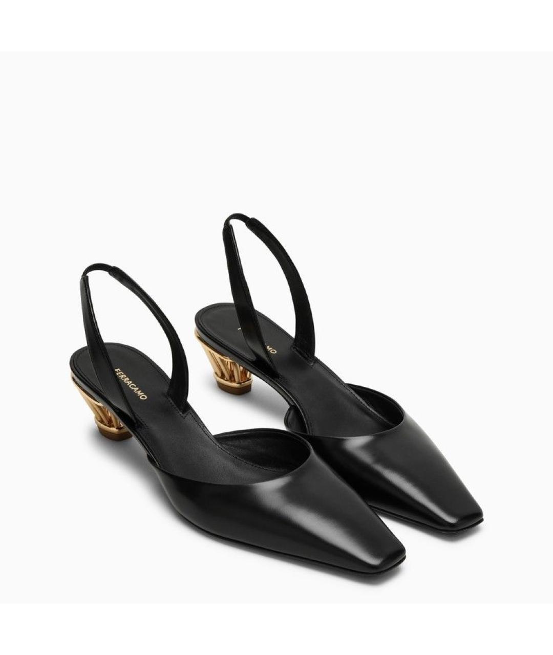 FERRAGAMO Черные кожаные туфли, фото 2