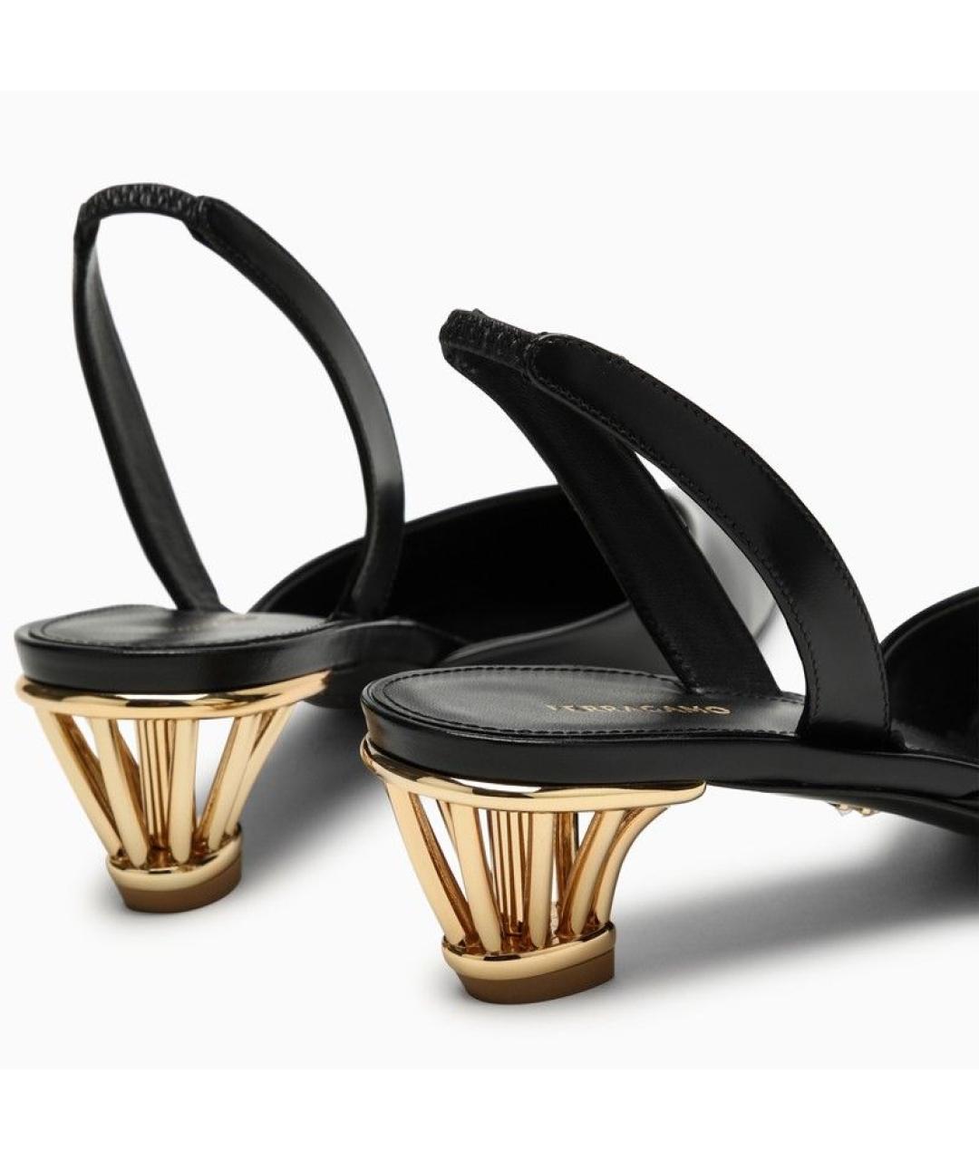 FERRAGAMO Черные кожаные туфли, фото 5