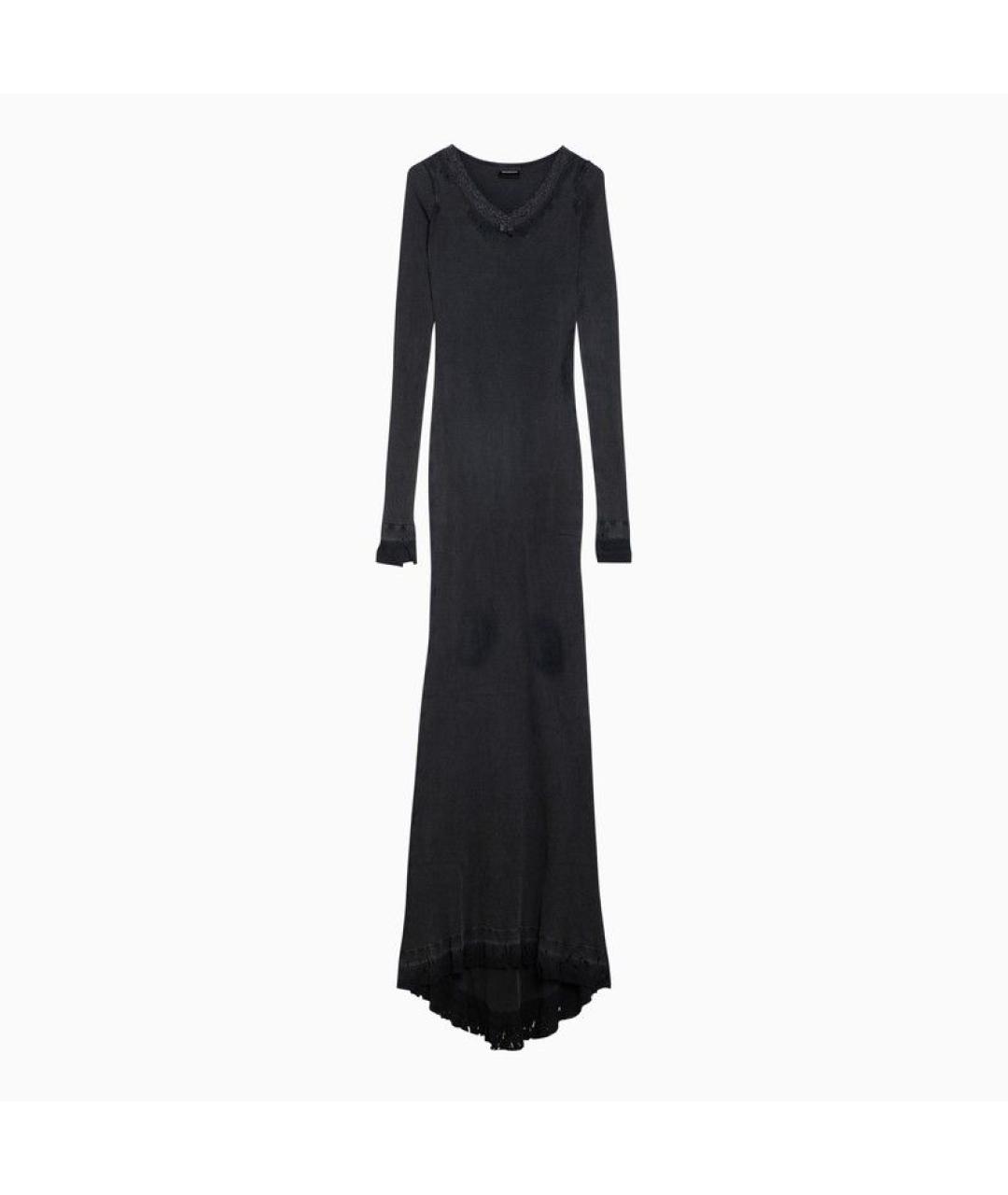 BALENCIAGA Черное хлопковое коктейльное платье, фото 1