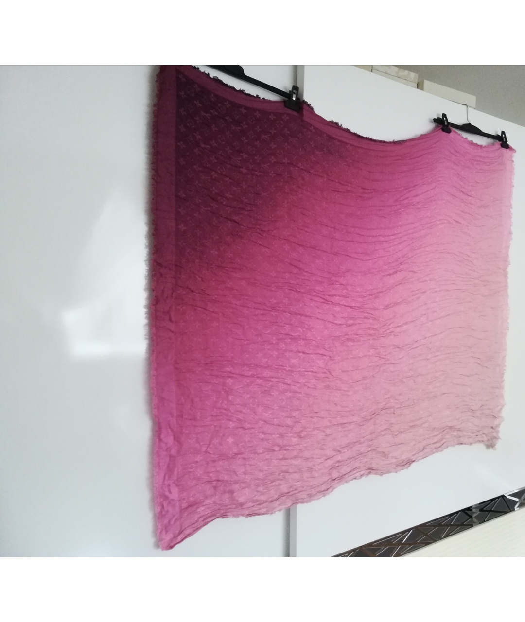 LOUIS VUITTON Фиолетовый шерстяной шарф, фото 6