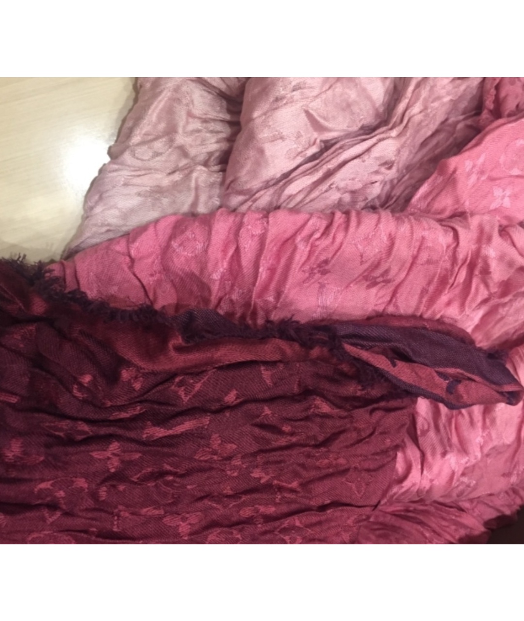 LOUIS VUITTON Фиолетовый шерстяной шарф, фото 7