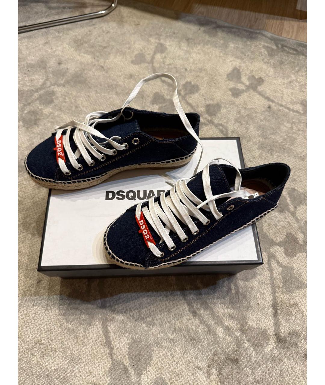 DSQUARED2 Темно-синие текстильные эспадрильи, фото 2