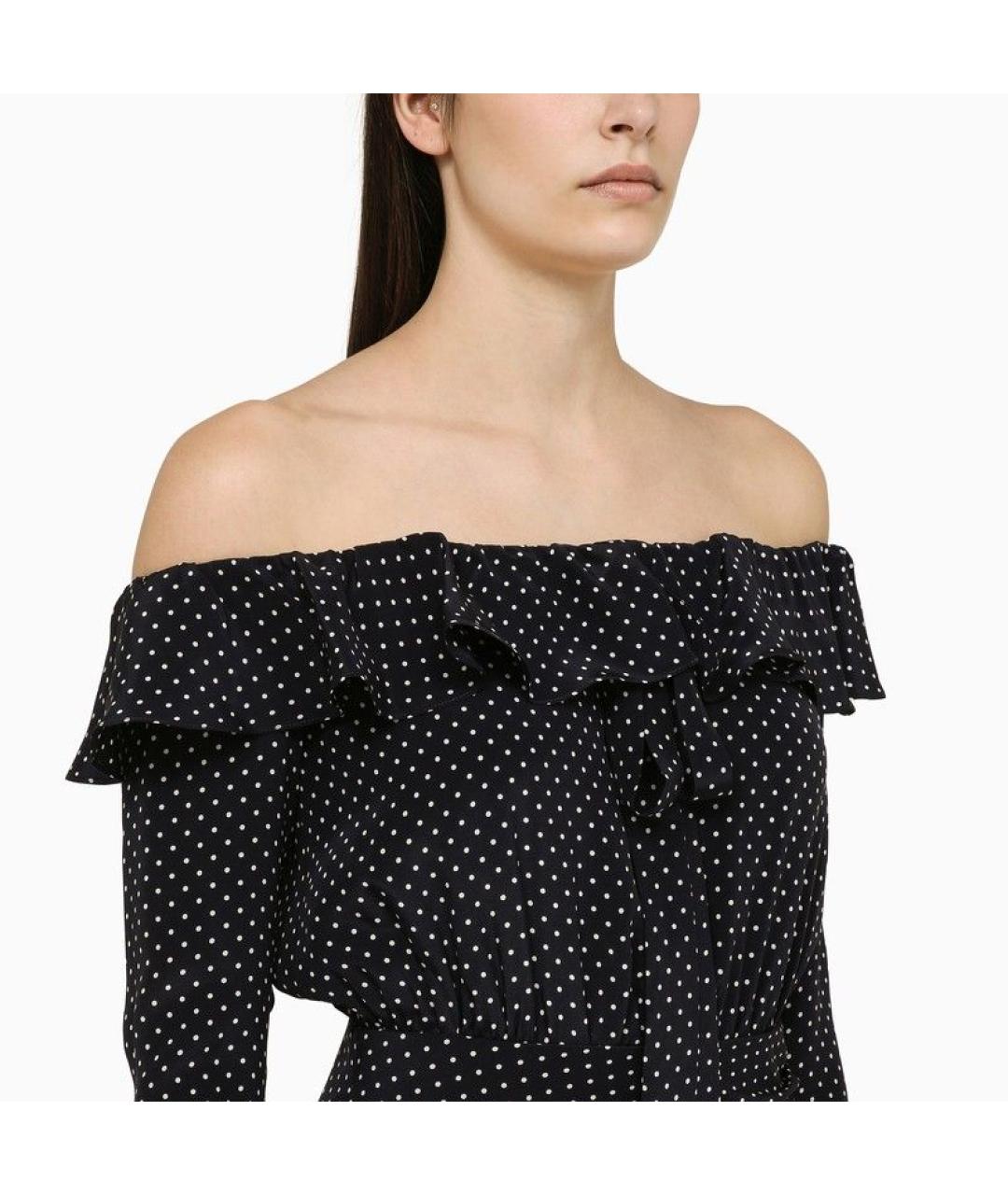 ALESSANDRA RICH Черное шелковое коктейльное платье, фото 5