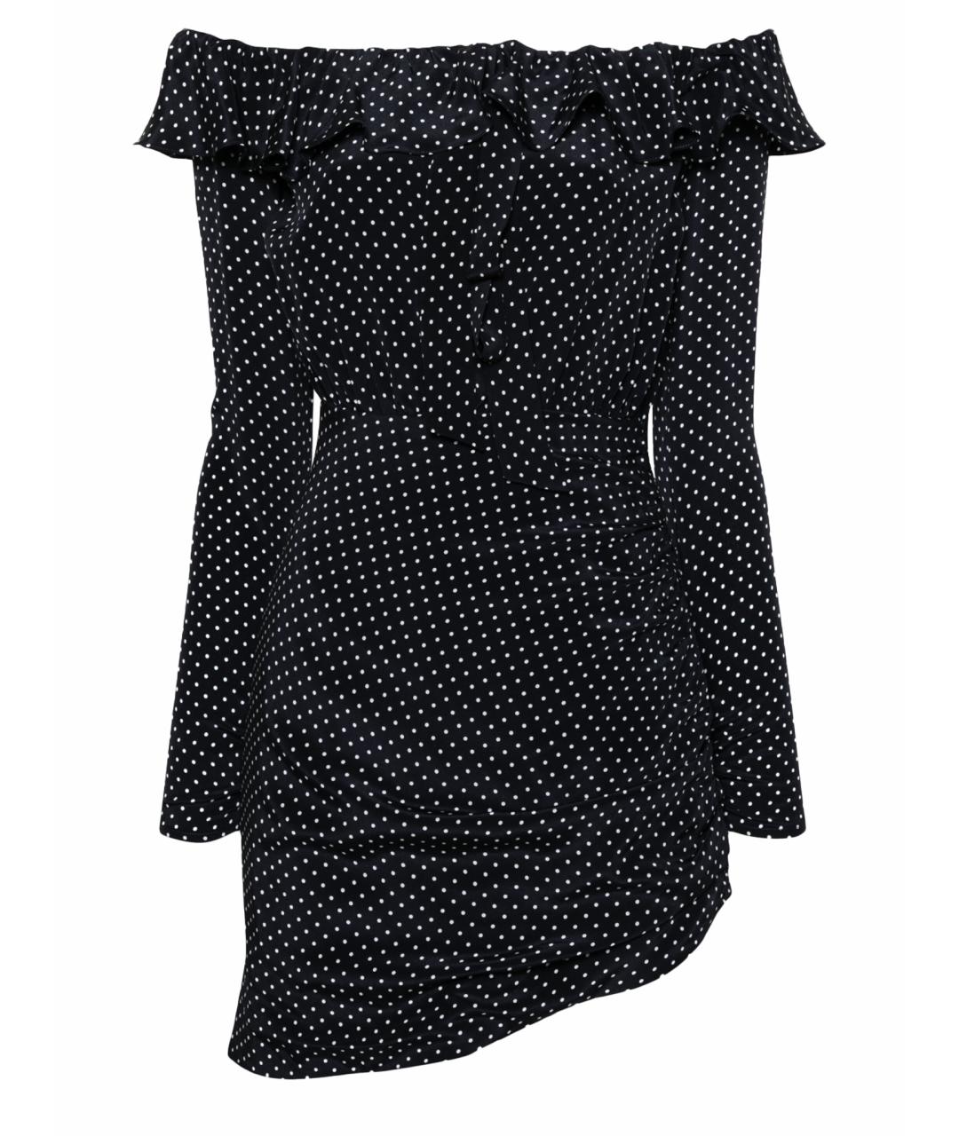 ALESSANDRA RICH Черное шелковое коктейльное платье, фото 1