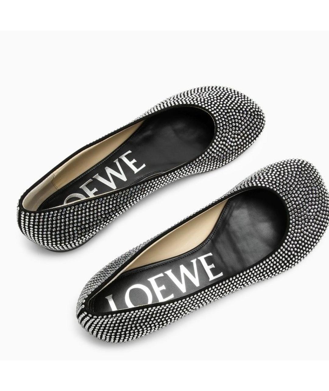 LOEWE Черные кожаные балетки, фото 5