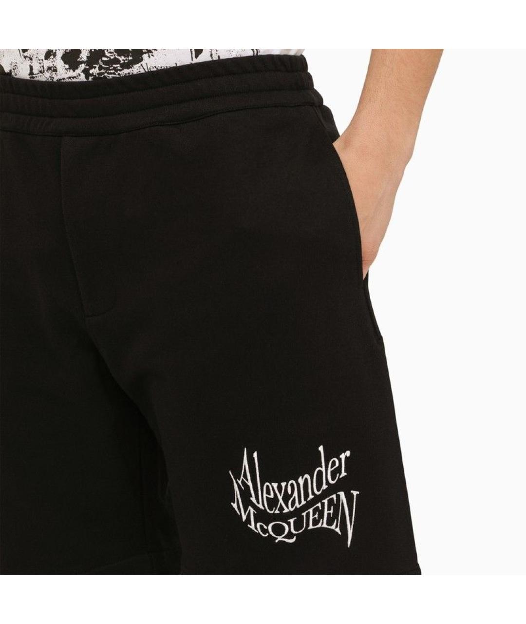ALEXANDER MCQUEEN Черные хлопковые шорты, фото 4