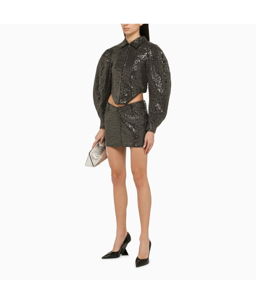 ROTATE Черная полиэстеровая юбка мини, фото 2