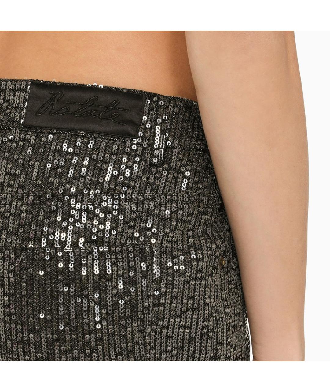 ROTATE Черная полиэстеровая юбка мини, фото 5