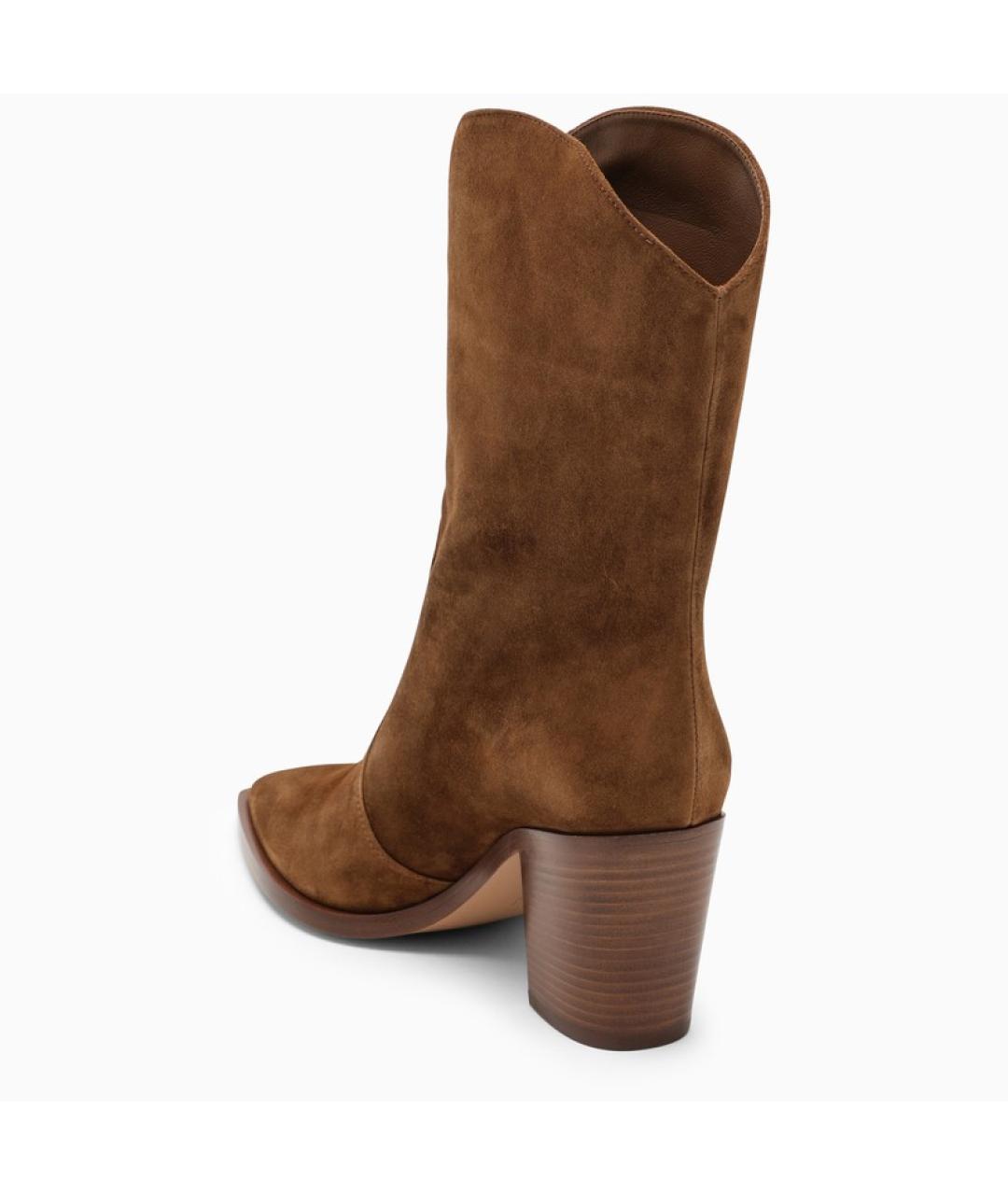 GIANVITO ROSSI Коричневые кожаные ботинки, фото 4