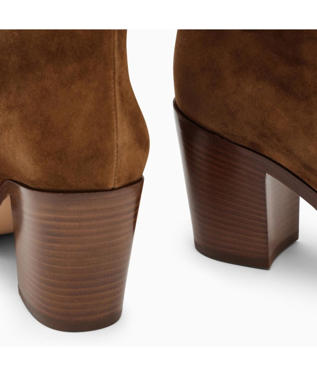 GIANVITO ROSSI Коричневые кожаные ботинки, фото 5