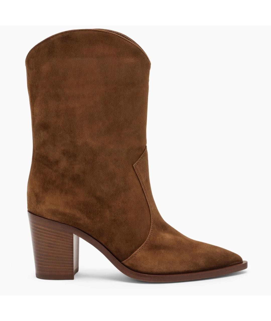 GIANVITO ROSSI Коричневые кожаные ботинки, фото 6
