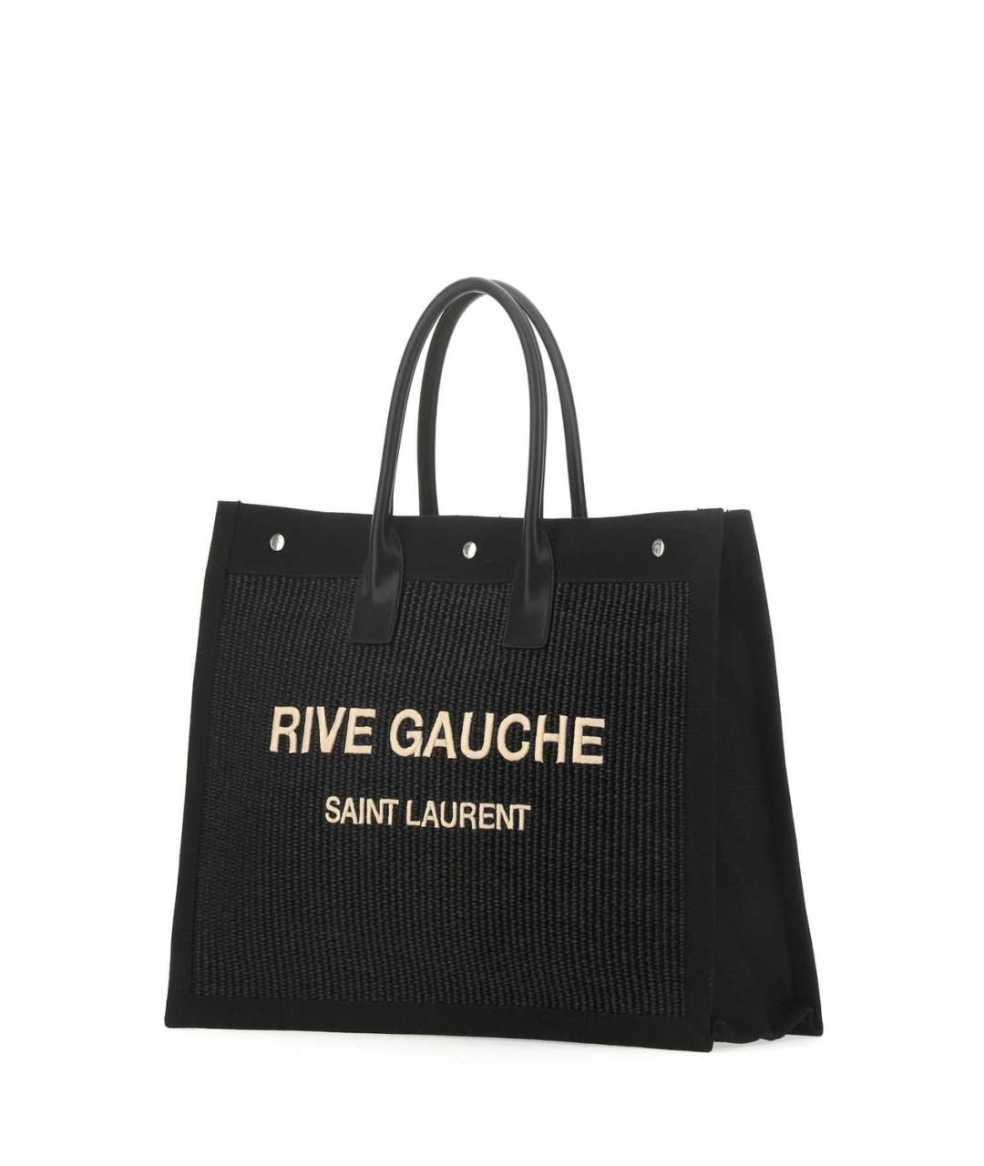 SAINT LAURENT Черная тканевая сумка тоут, фото 3