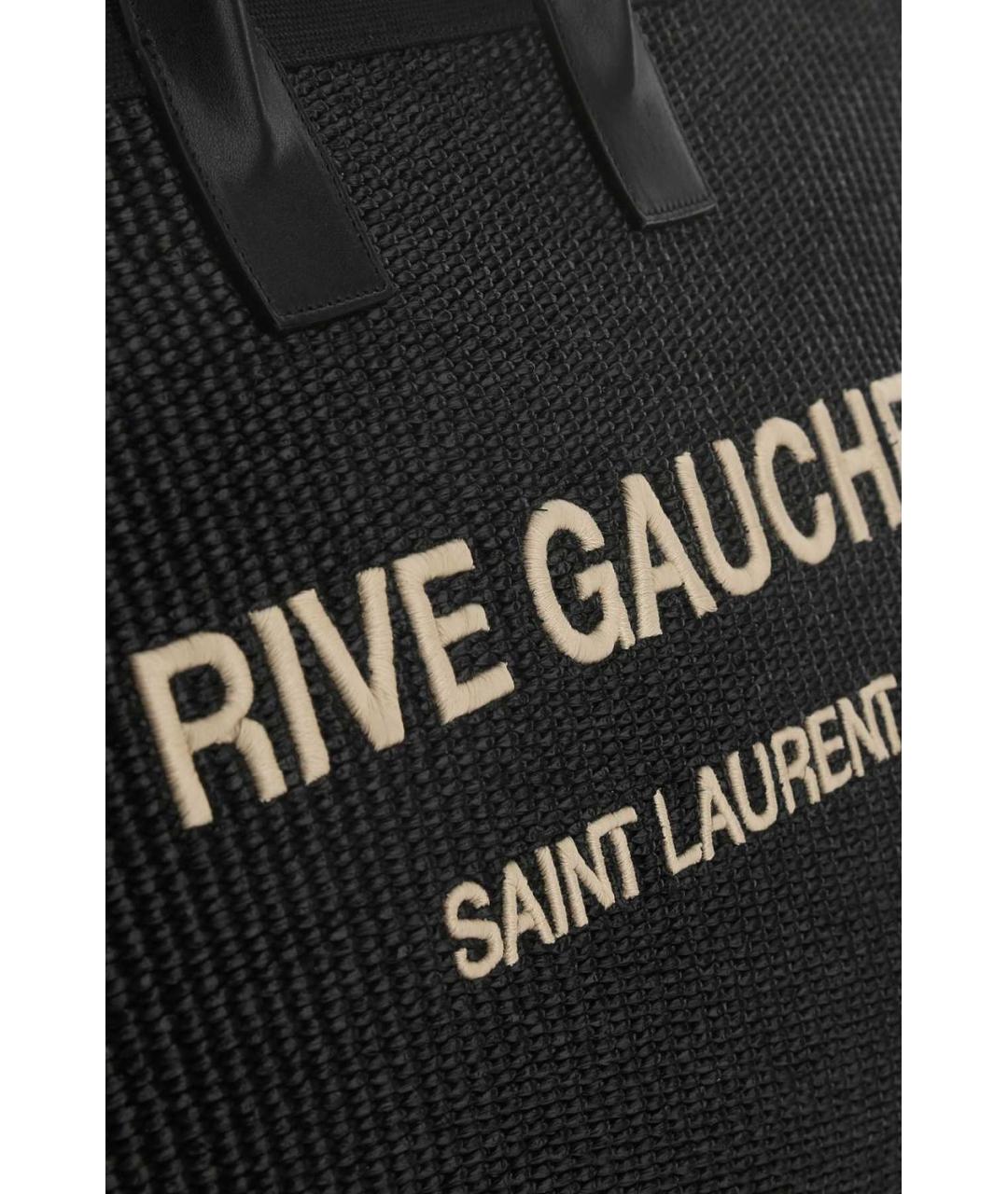 SAINT LAURENT Черная тканевая сумка тоут, фото 4