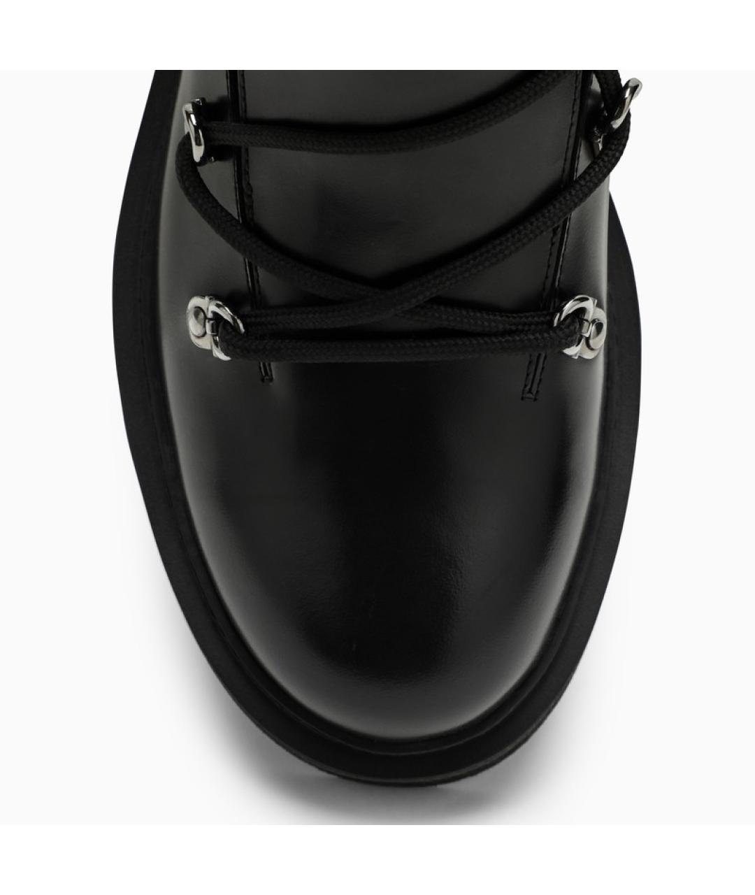 FERRAGAMO Черные кожаные ботинки, фото 3